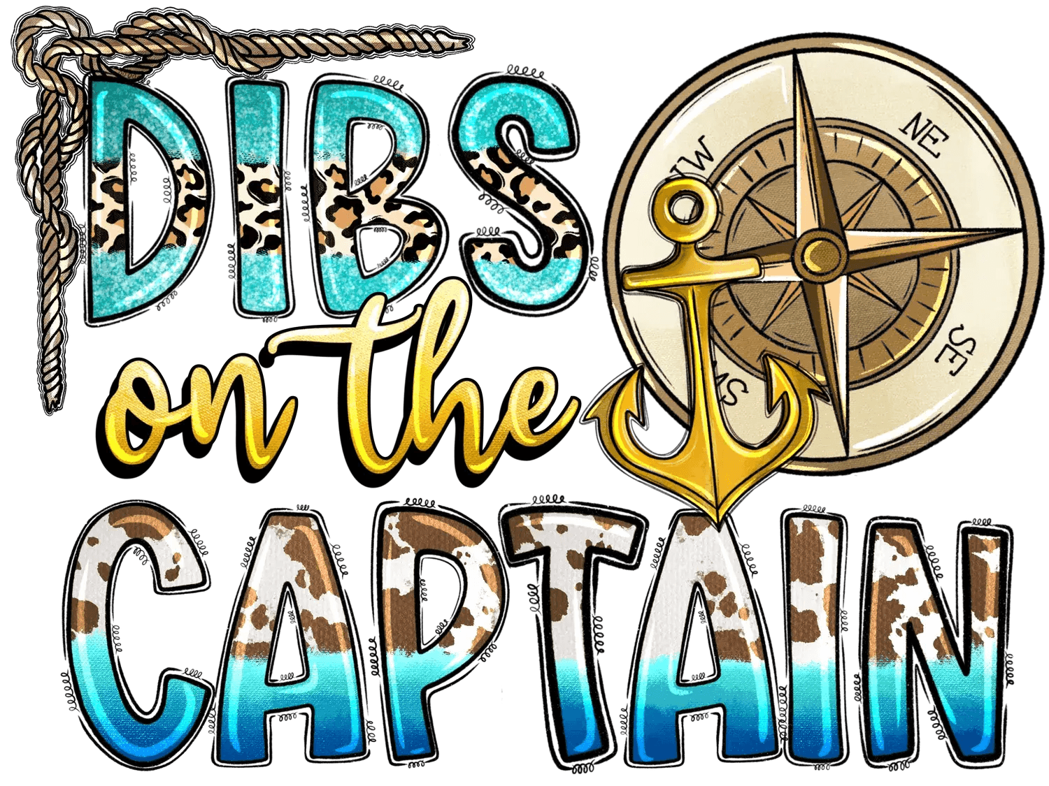 Nautical Captain DTF Ready to Press - Heat Press Transfer