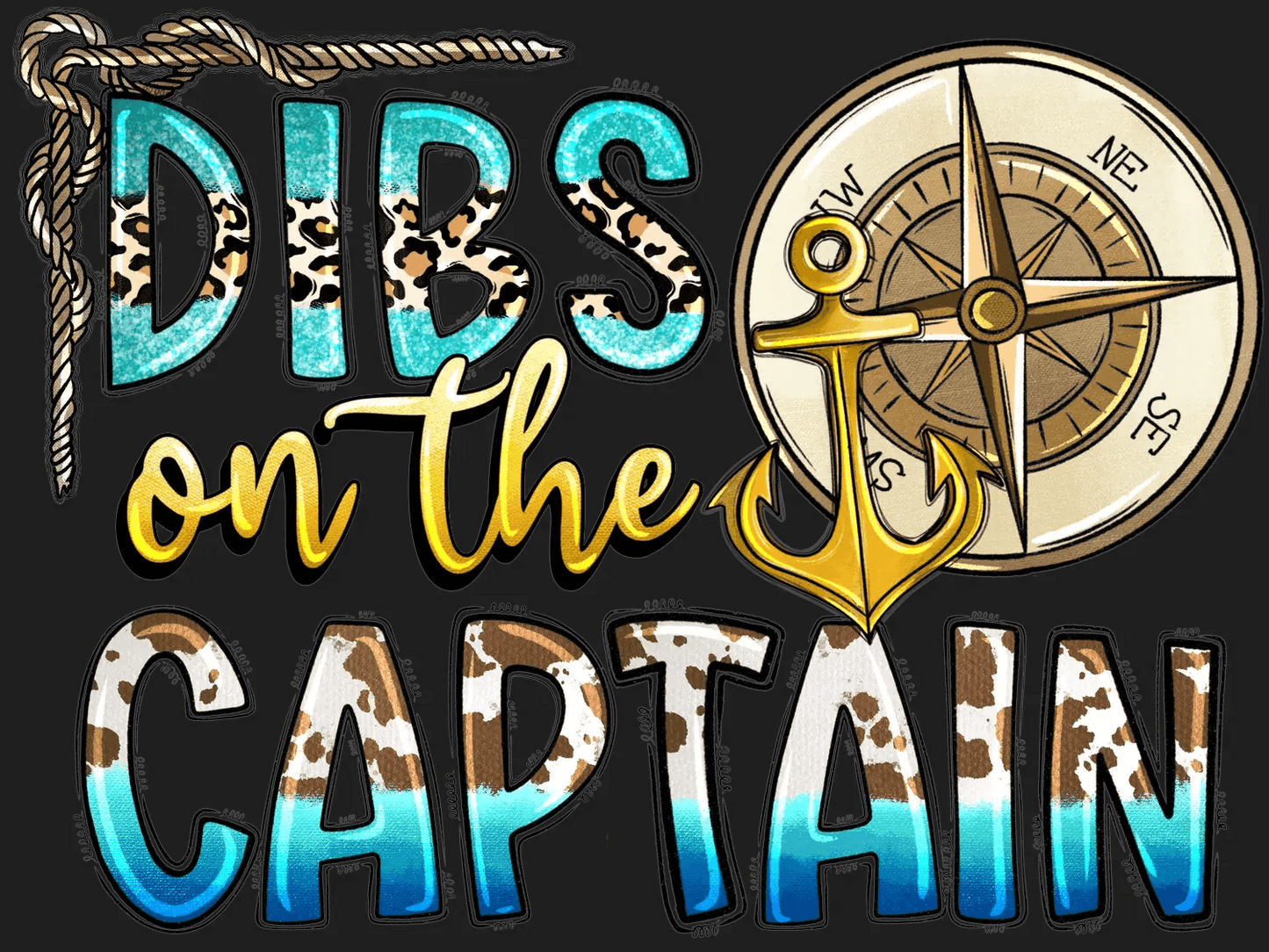 Nautical Captain DTF Ready to Press - Heat Press Transfer