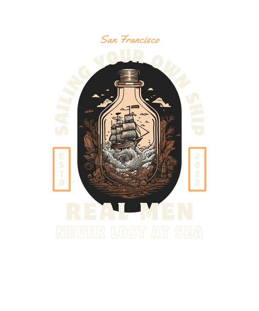 Nautical Ship Bottle - DTF Ready to Press - Heat Press Transfer