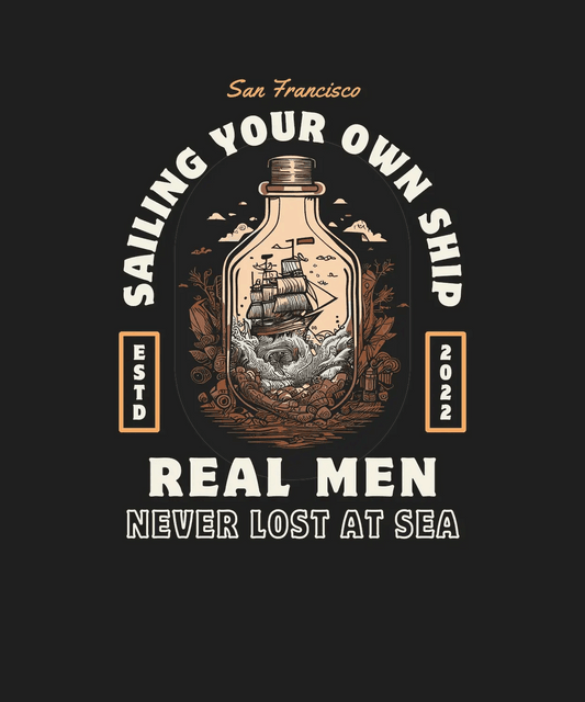Nautical Ship Bottle - DTF Ready to Press - Heat Press Transfer