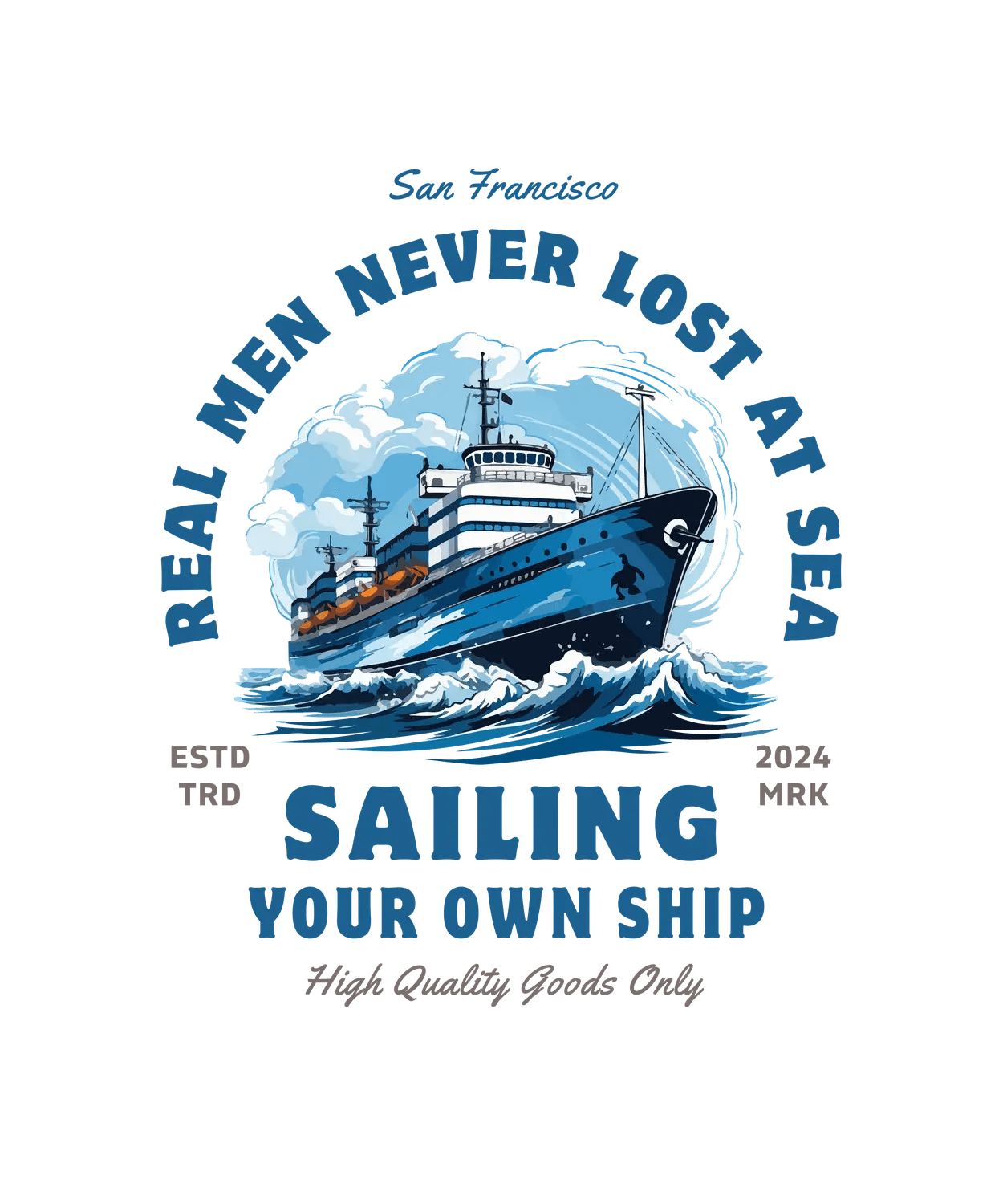Nautical Ship Design - DTF Ready to Press (original)