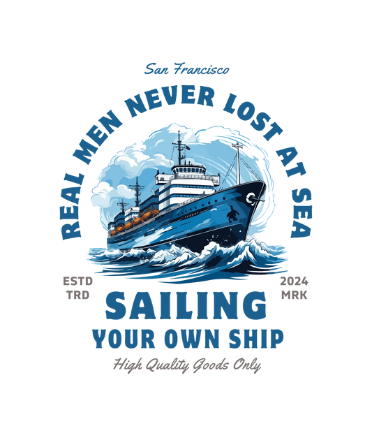 Nautical Ship Design - DTF Ready to Press - Heat Press Transfer