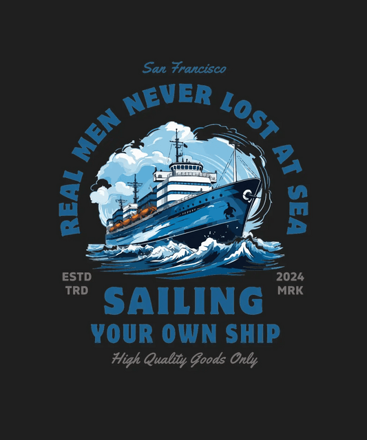 Nautical Ship Design - DTF Ready to Press - Heat Press Transfer