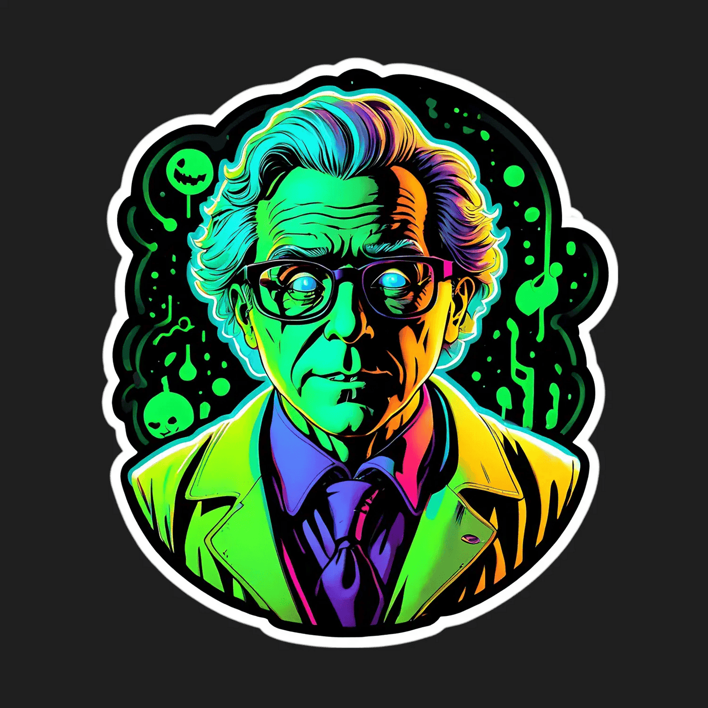 Neon Mad Scientist - Sticker - Heat Press Transfer