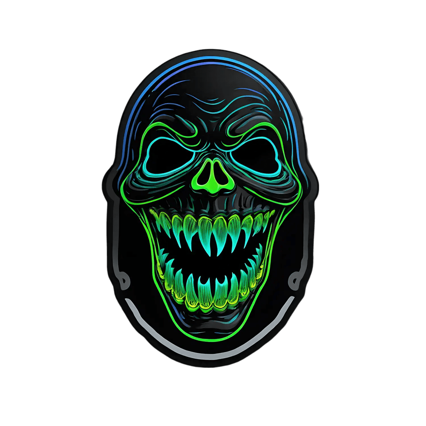 Neon Skull Glow - Sticker - Heat Press Transfer
