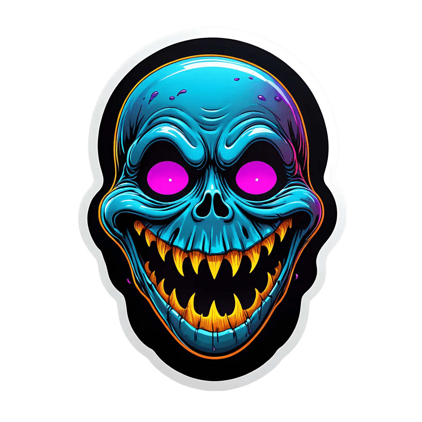 Neon Skull - Sticker - Heat Press Transfer