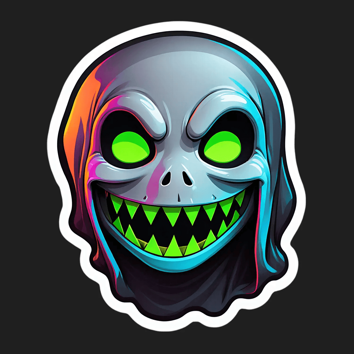 Neon Skull - UV DTF Sticker - Heat Press Transfer