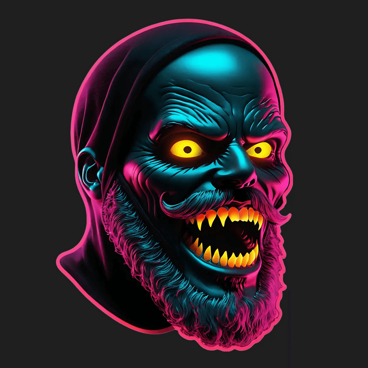 Neon Zombie - UV Sticker - Heat Press Transfer