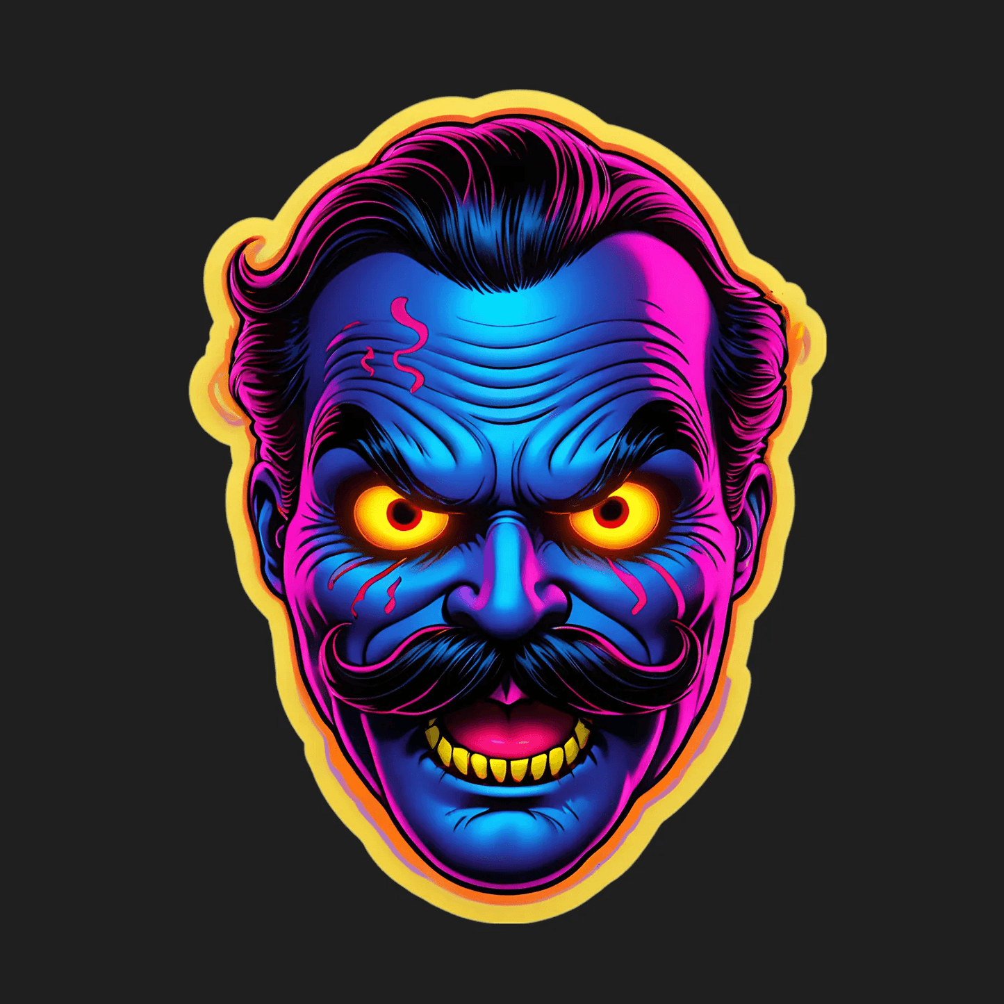 Neon Joker Face - UV DTF Sticker - Heat Press Transfer