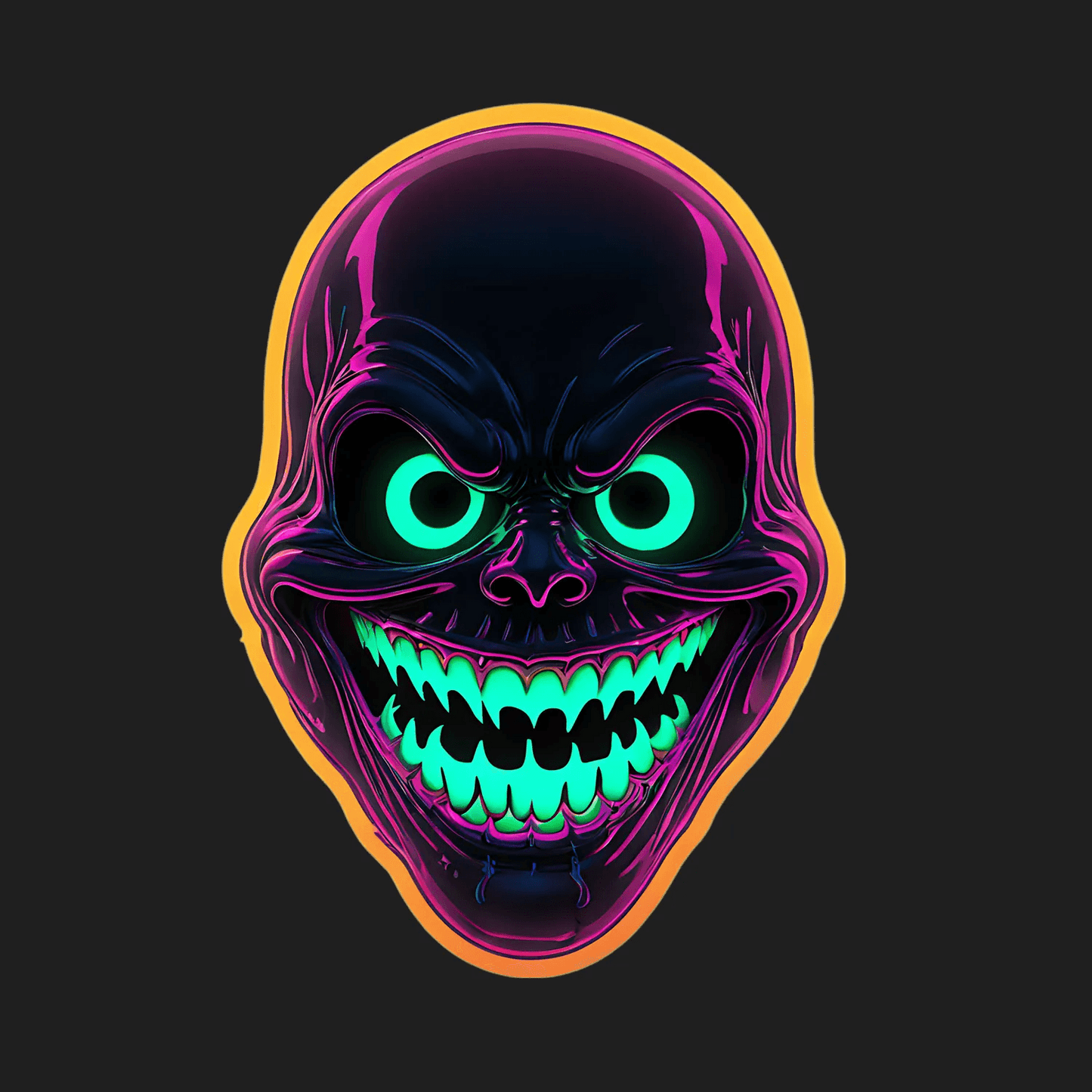 Neon Skull - Radiant Sticker - Heat Press Transfer