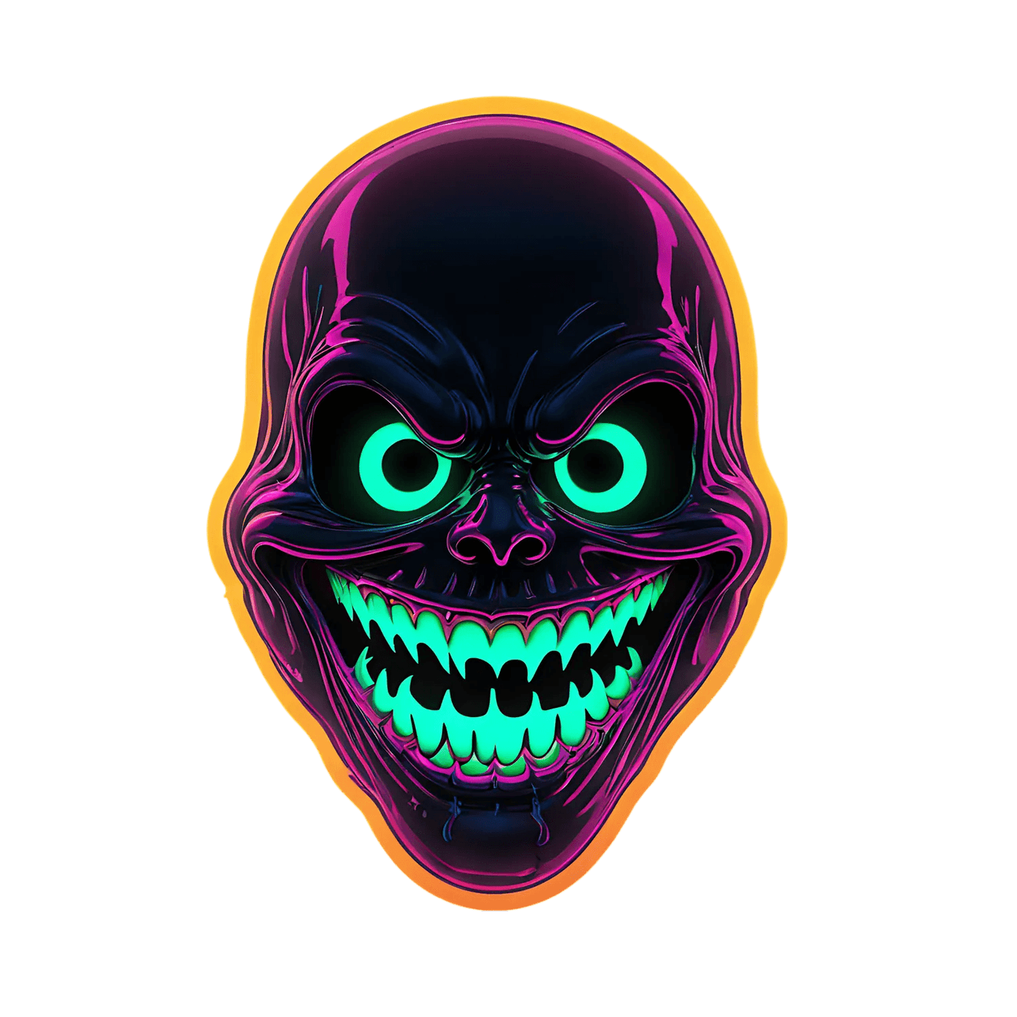 Neon Skull - Radiant Sticker - Heat Press Transfer