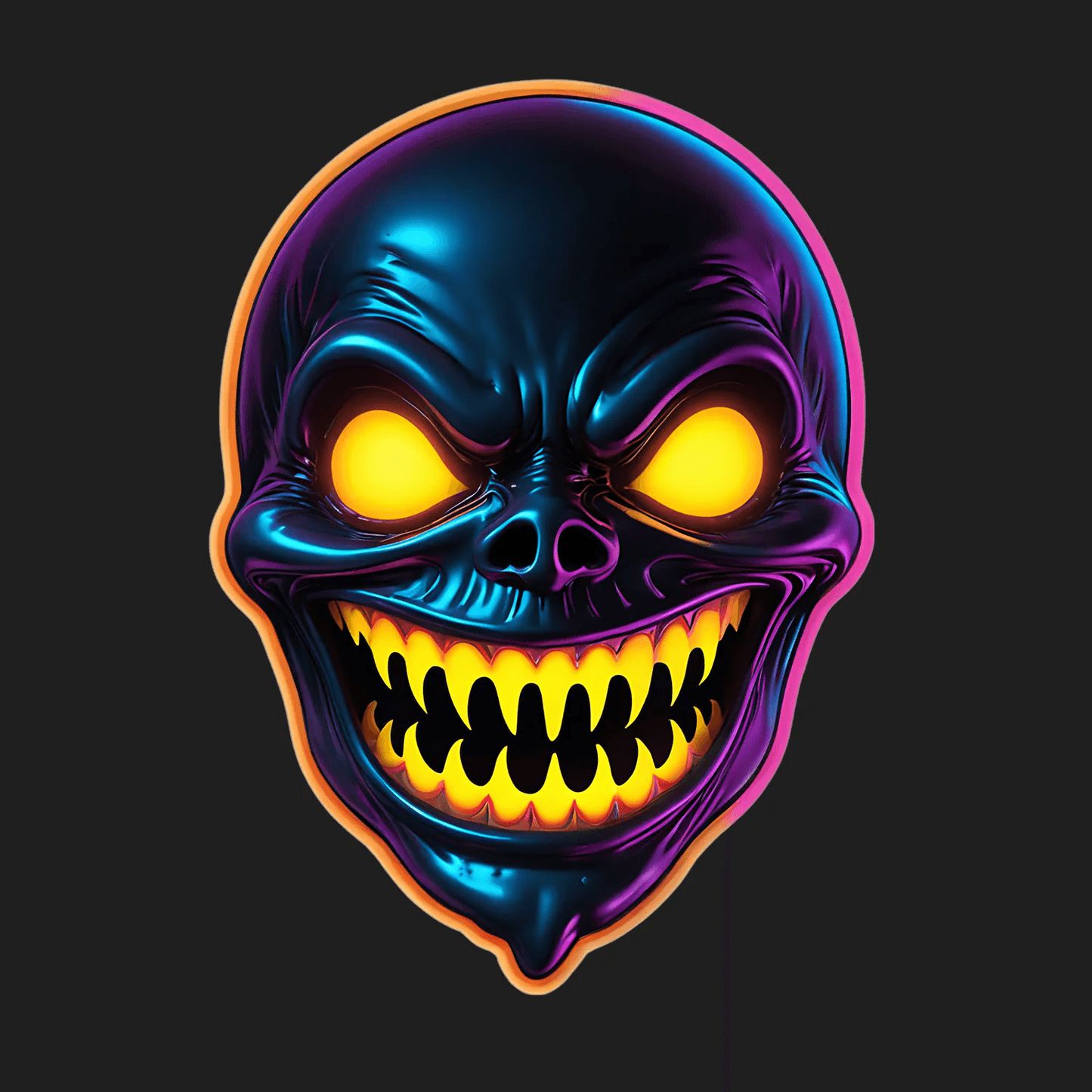Neon Skull Sticker - Colorful and Vibrant - Heat Press Transfer