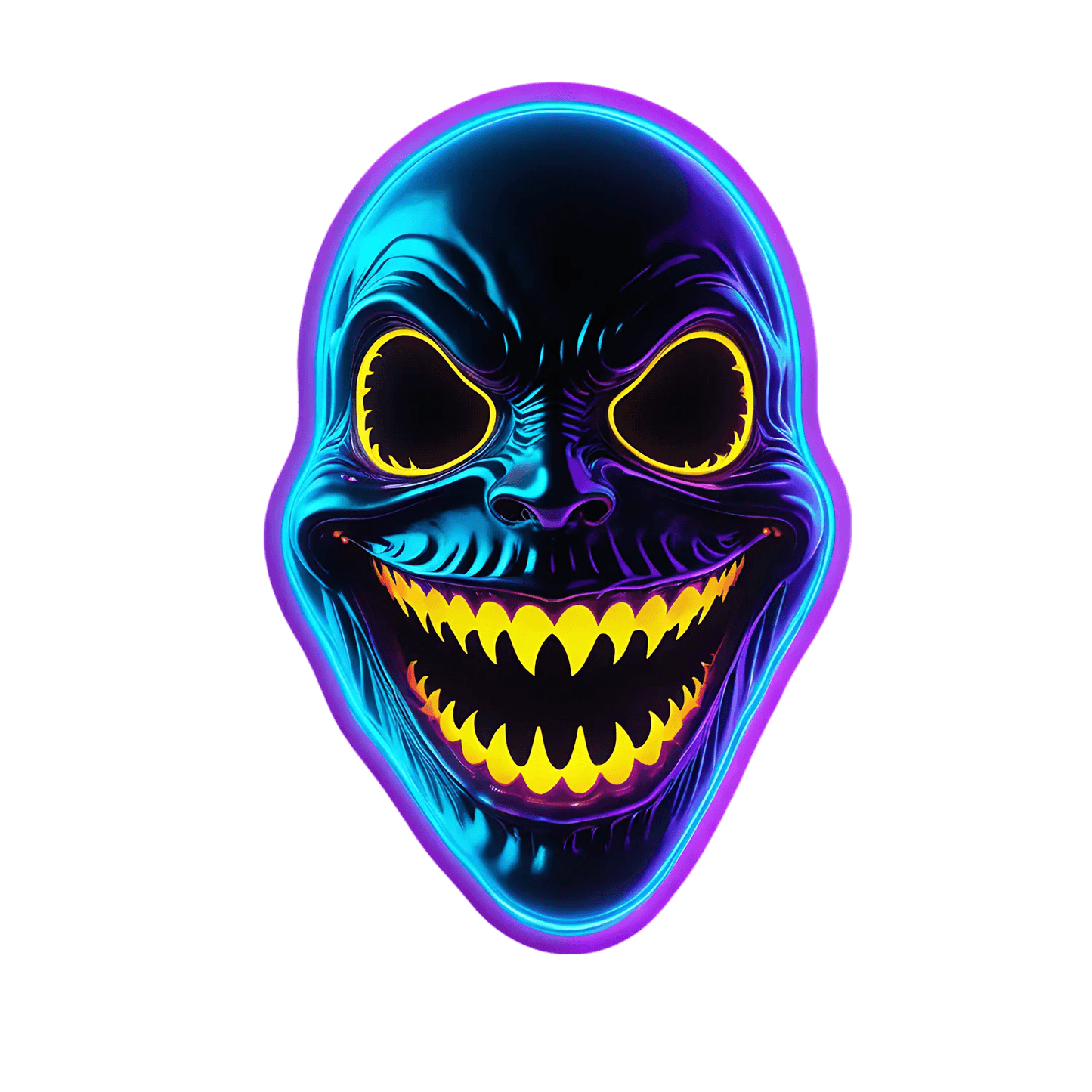 Neon Skull Sticker - Vibrant UV DTF - Heat Press Transfer