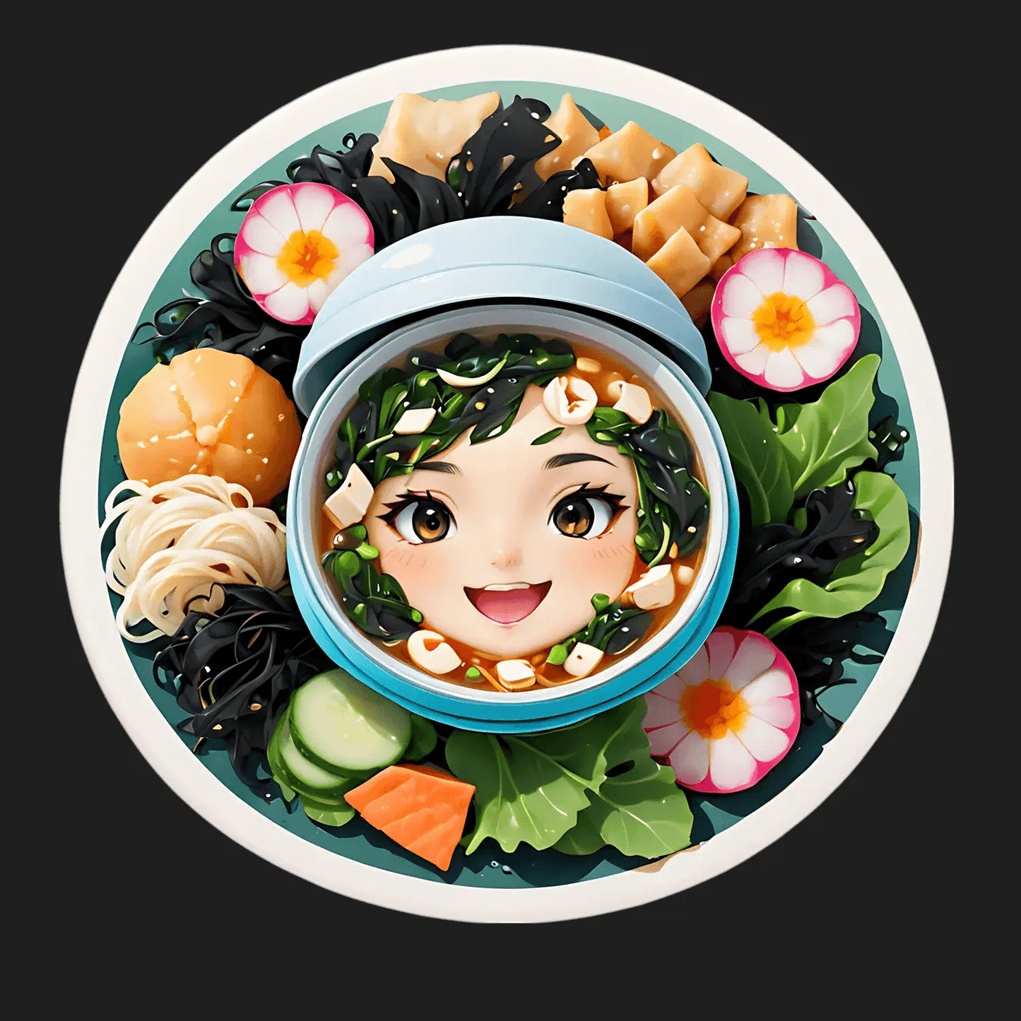 Noodle Soup Girl - Sticker - Heat Press Transfer