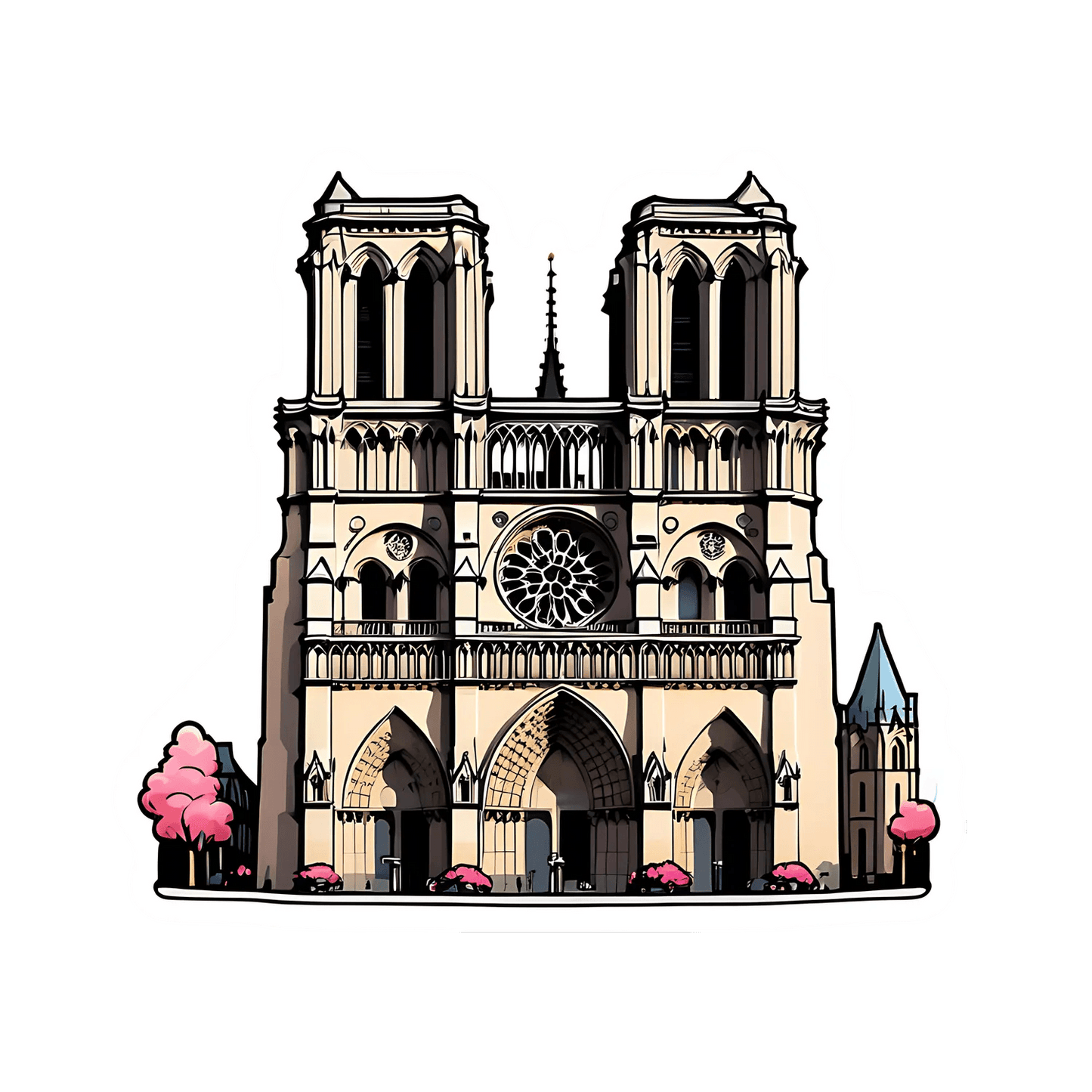 Notre Dame Cathedral - Sticker - Heat Press Transfer