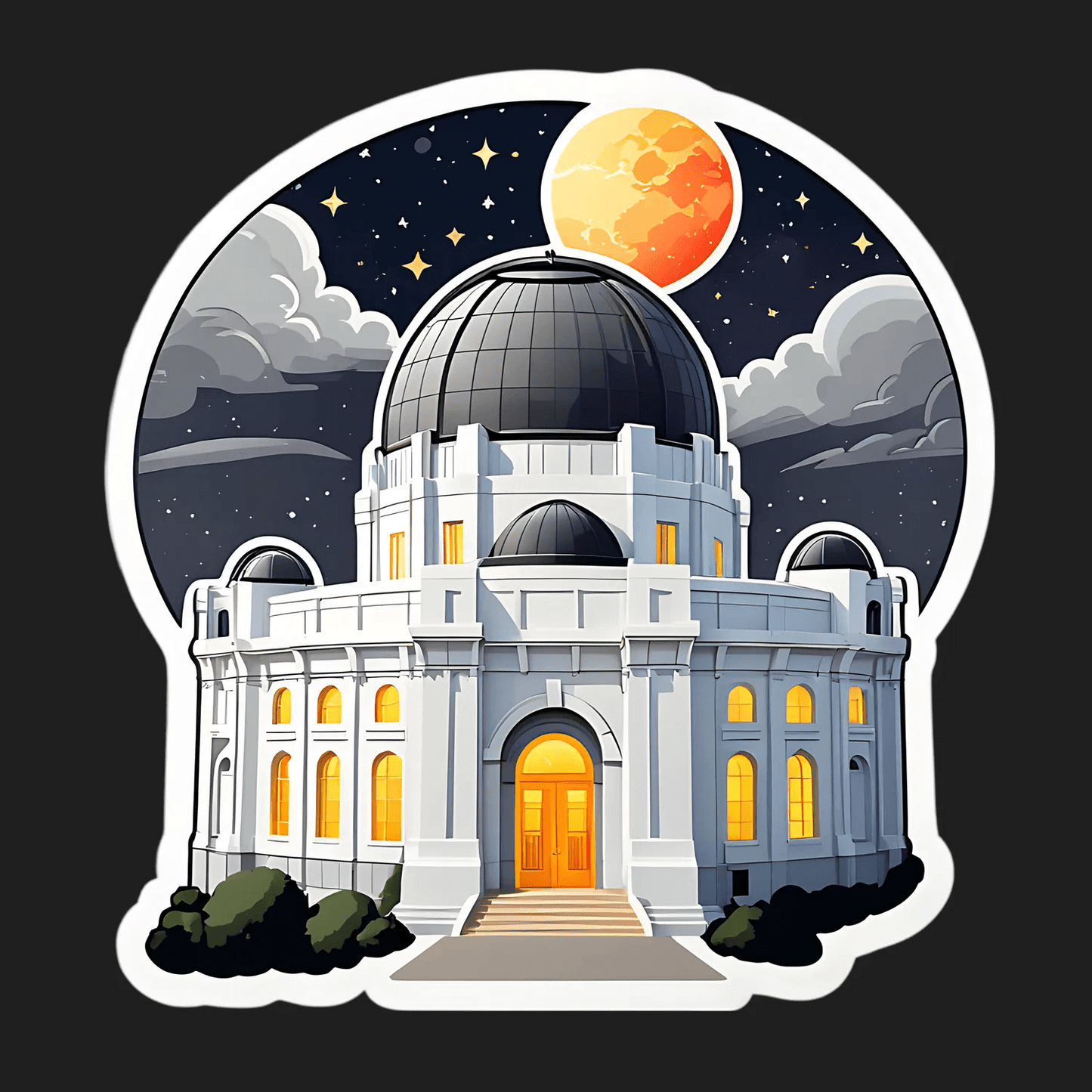 Observatory Night Sky - Moon Sticker - Heat Press Transfer