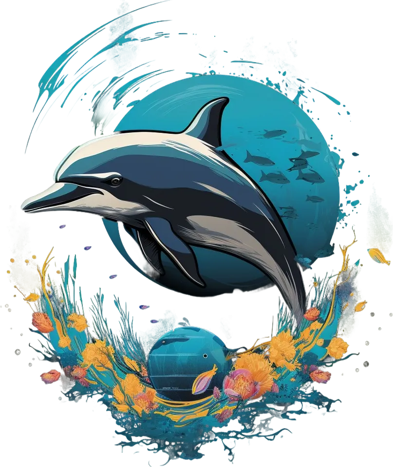 Ocean Dolphin Splash - DTF Ready to Press - Heat Press Transfer