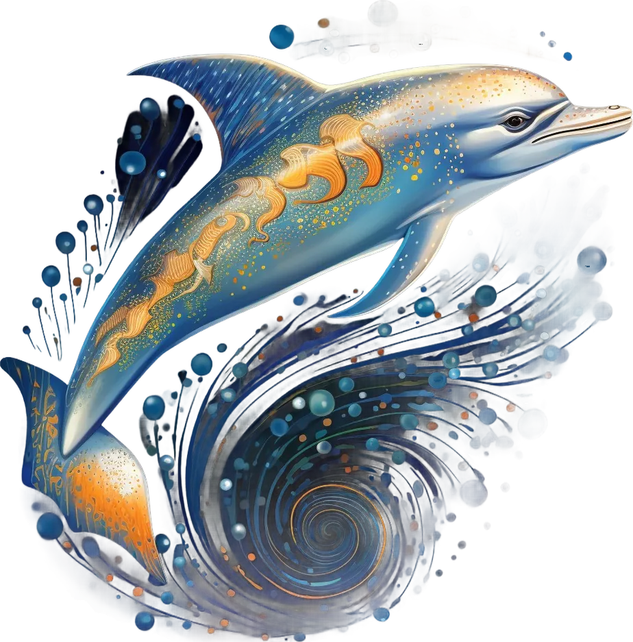 Ocean Dolphin Swirl - DTF Ready to Press - Heat Press Transfer