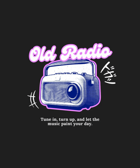 Old Radio Vintage - DTF Ready to Press - Heat Press Transfer