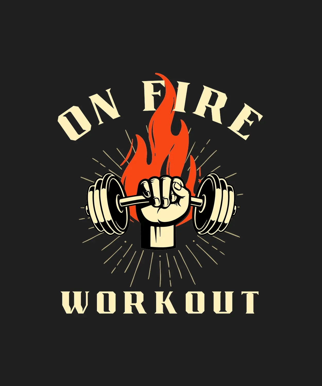 On Fire Workout - DTF Ready to Press (black_bg)