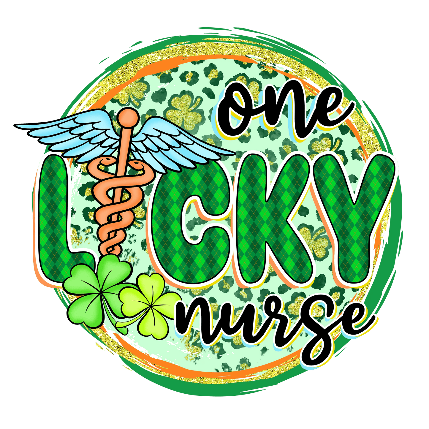 One Lucky Nurse Saint Patrick's Day Design - DTF Ready To Press - Heat Press Transfer