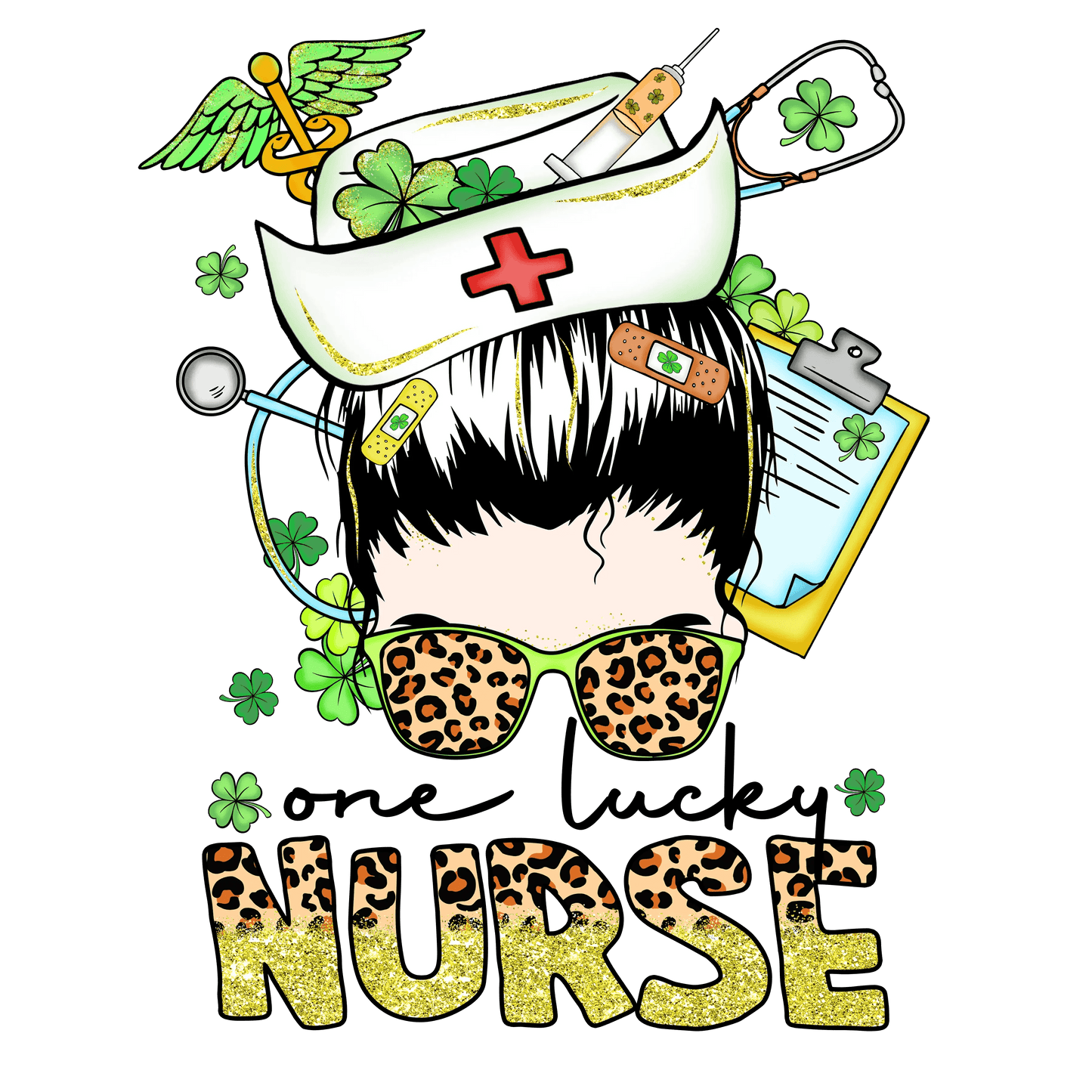 One Lucky Nurse Saint Patrick's Day Design - DTF Ready To Press - Heat Press Transfer