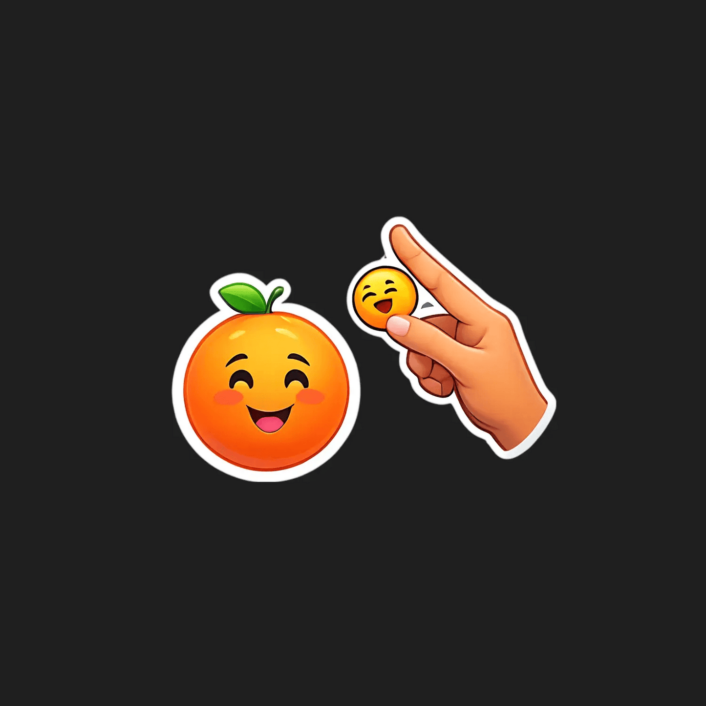 Orange Emoji Sticker - Fun & Vibrant - Heat Press Transfer