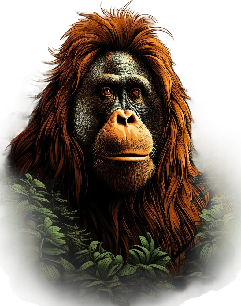 Orangutan Portrait - DTF Ready to Press - Heat Press Transfer