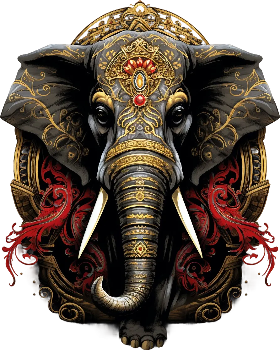 Ornate Elephant - DTF Ready to Press - Heat Press Transfer