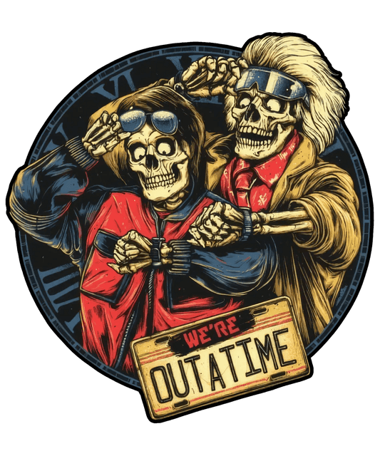 Outatime Skulls - DTF Ready to Press - Heat Press Transfer