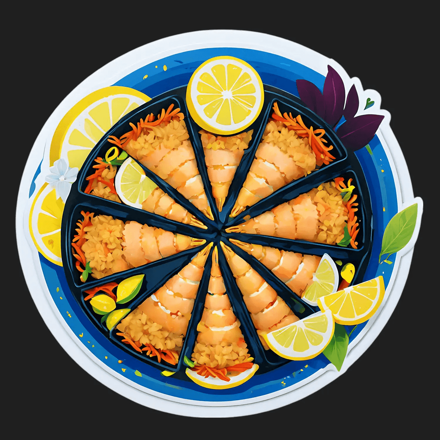 Paella Platter Sticker - Vibrant Food Print - Heat Press Transfer