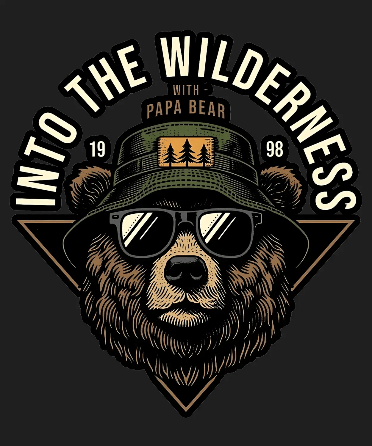 Papa Bear Wilderness - DTF Ready to Press (black_bg)