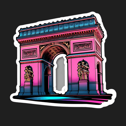 Paris Landmark Sticker - Colorful Arch - Heat Press Transfer