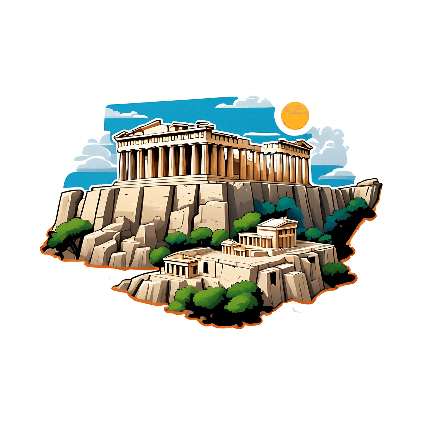Parthenon Sunrise - Sticker - Heat Press Transfer