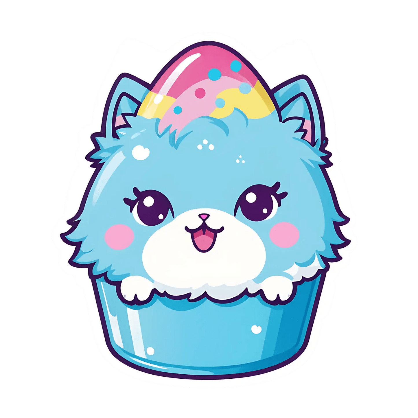 Party Cat Sticker - Cute Graphic Design - Heat Press Transfer