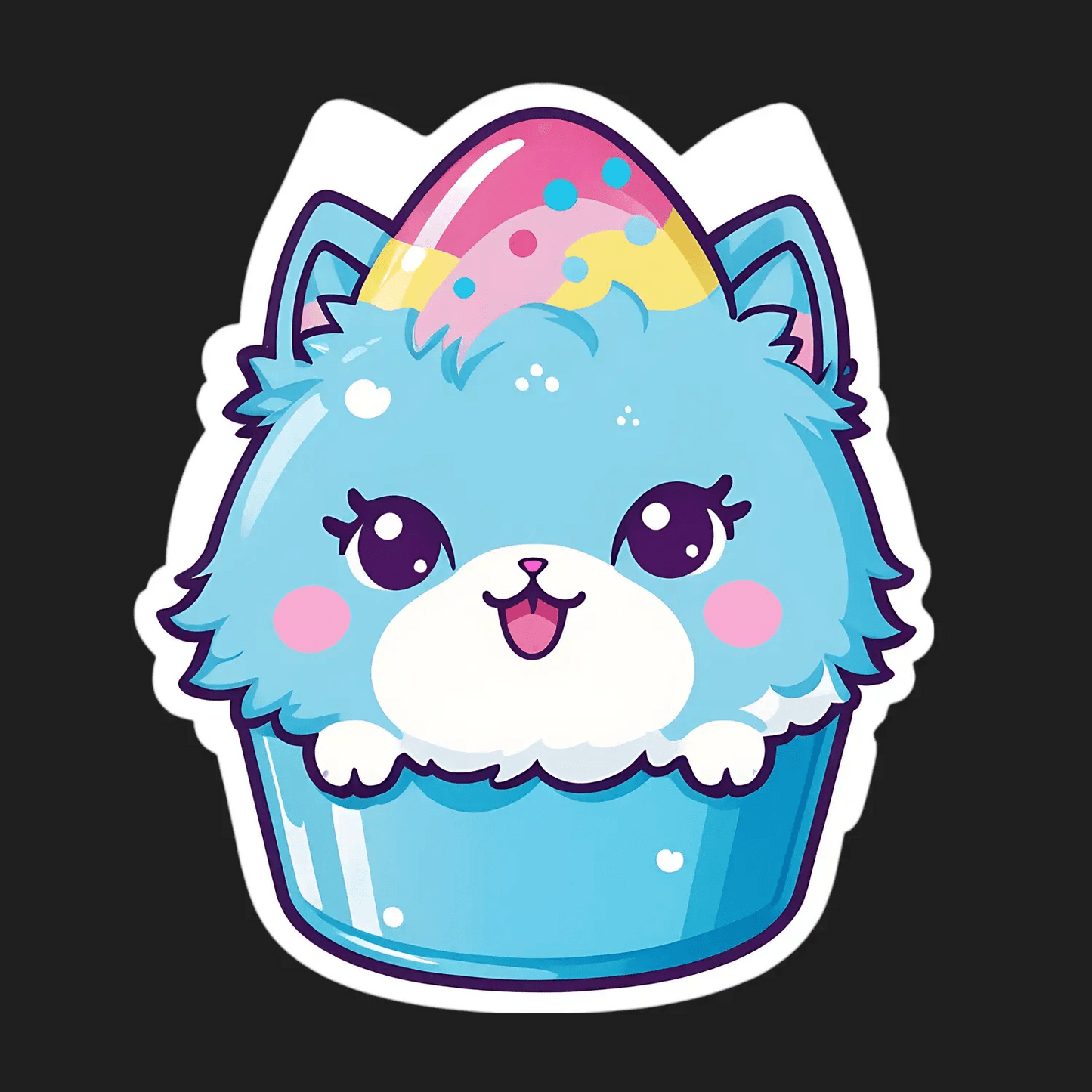 Party Cat Sticker - Cute Graphic Design - Heat Press Transfer