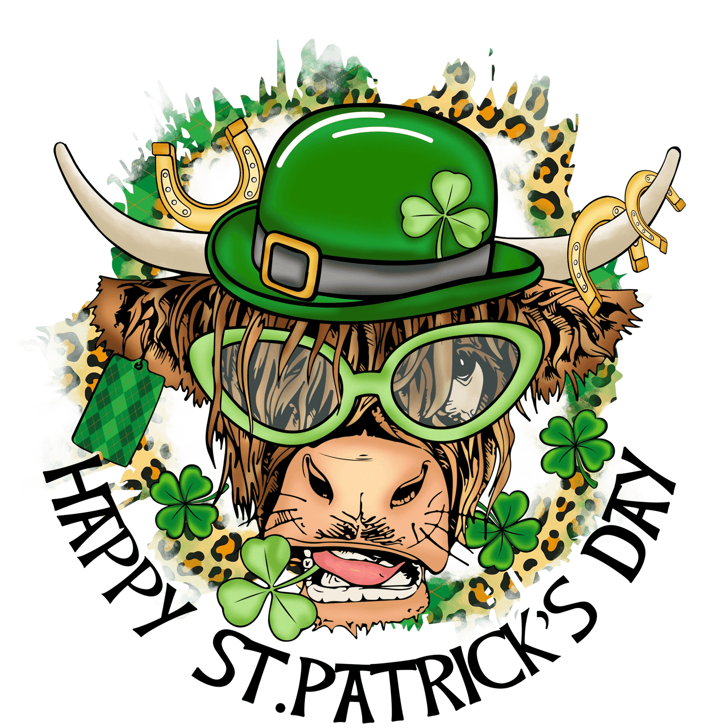 Patriks Day Cow Farm Life Design - DTF Ready To Press - Heat Press Transfer