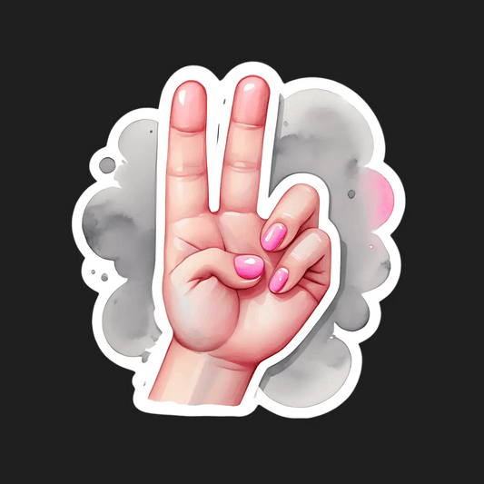 Peace Sign - Hand Gesture Sticker - Heat Press Transfer