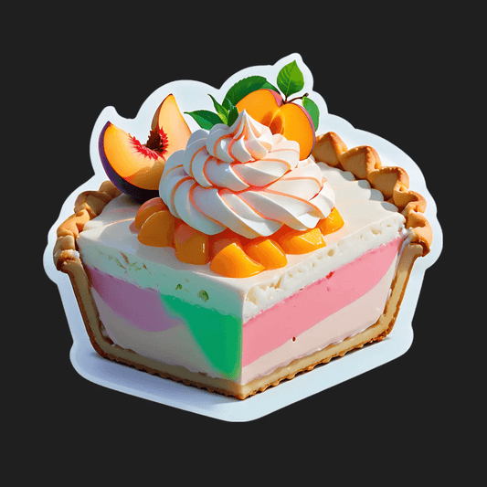 Peach Cream Cake Sticker - Vibrant & Sweet - Heat Press Transfer