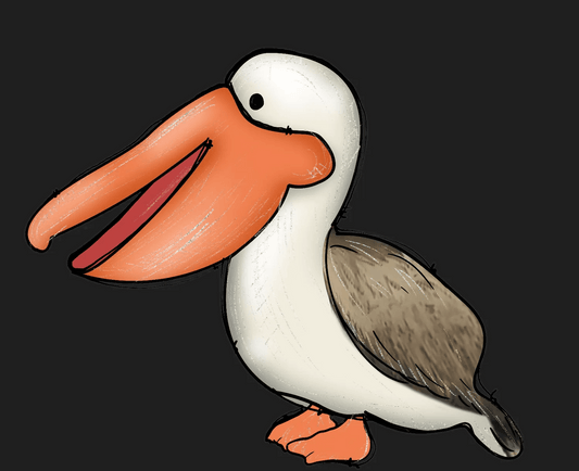 Pelican Illustration - DTF Ready to Press - Heat Press Transfer