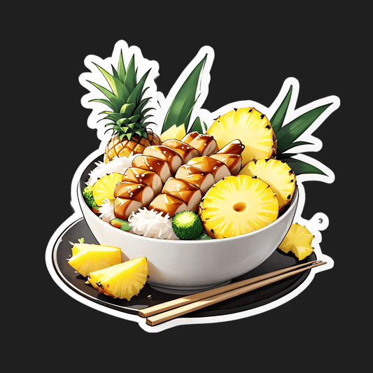 Pineapple Bowl Sticker - Tropical Decor - Heat Press Transfer