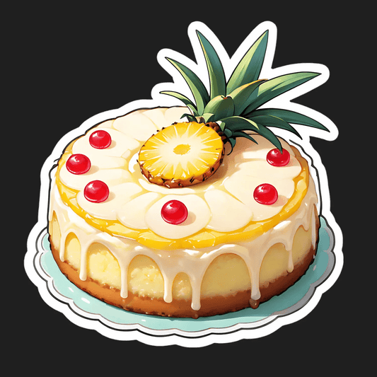 Pineapple Cherry Cake - Sticker - Heat Press Transfer