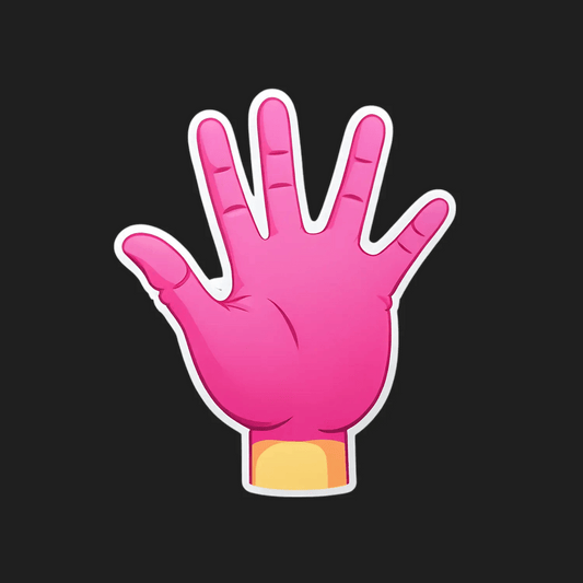 Pink Cartoon Hand - Sticker - Heat Press Transfer