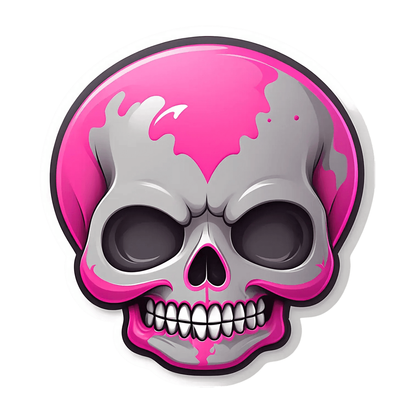 Pink Skull UV DTF Sticker - Unique Design - Heat Press Transfer