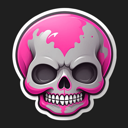 Pink Skull UV DTF Sticker - Unique Design - Heat Press Transfer