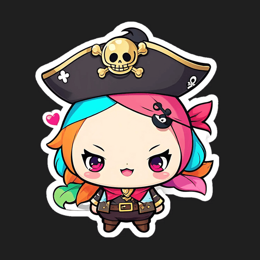 Pirate Girl Cartoon - Sticker - Heat Press Transfer