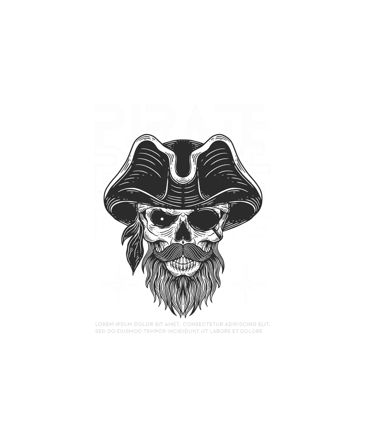 Pirate Skull - DTF Ready to Press (original)
