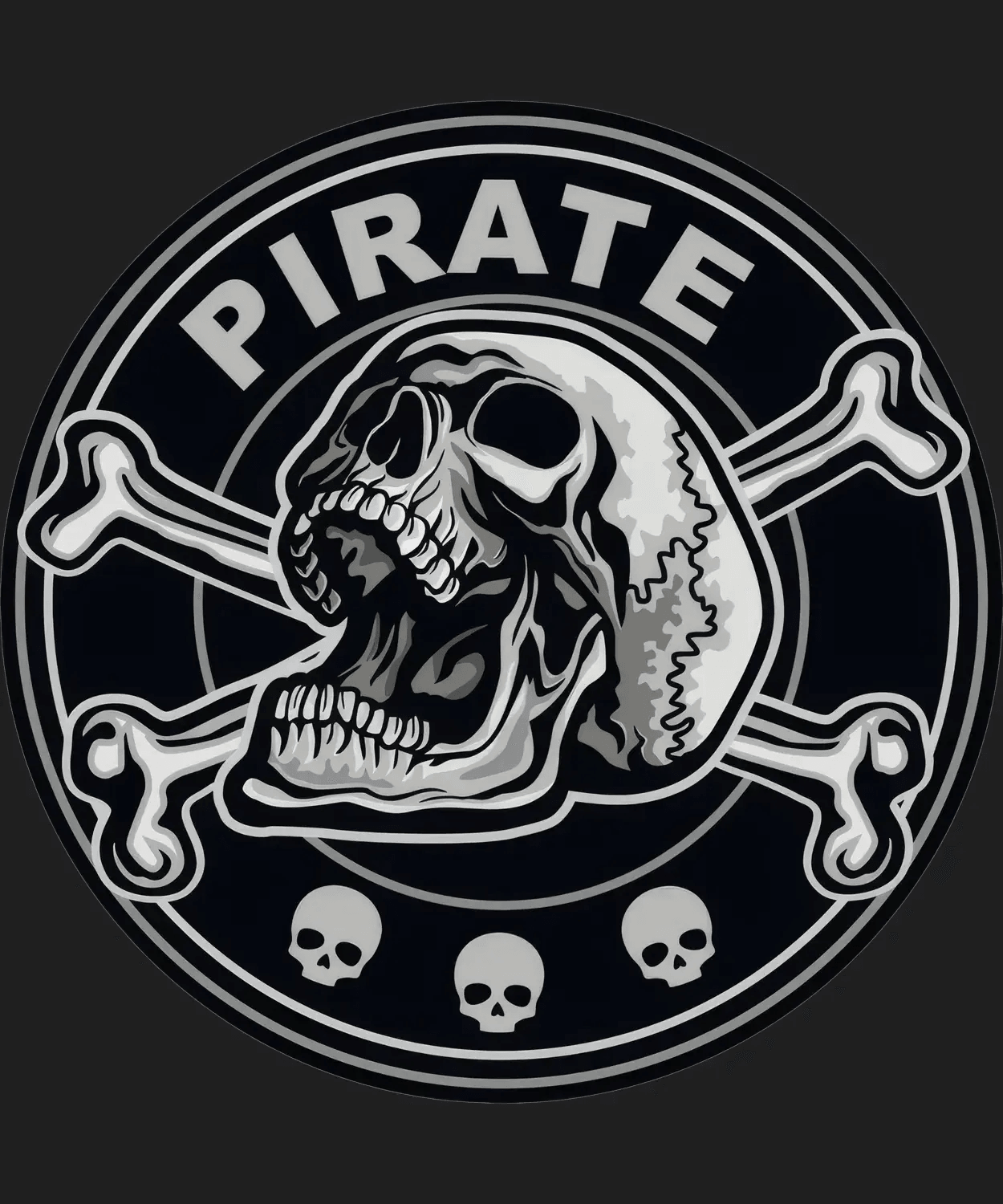 Pirate Skull Logo - DTF Ready to Press - Heat Press Transfer