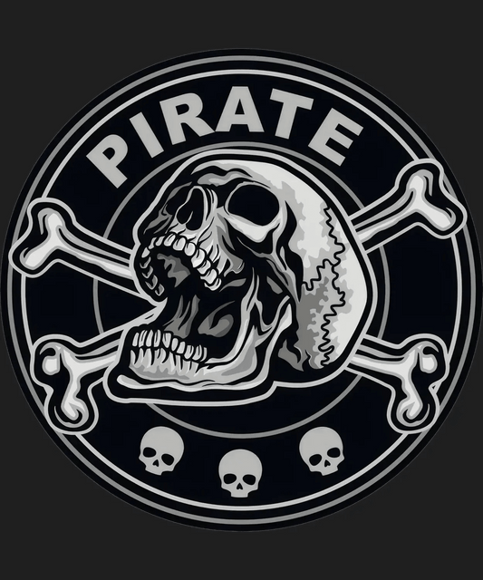 Pirate Skull Logo - DTF Ready to Press - Heat Press Transfer