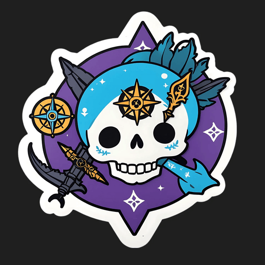 Pirate Skull Compass - Sticker - Heat Press Transfer
